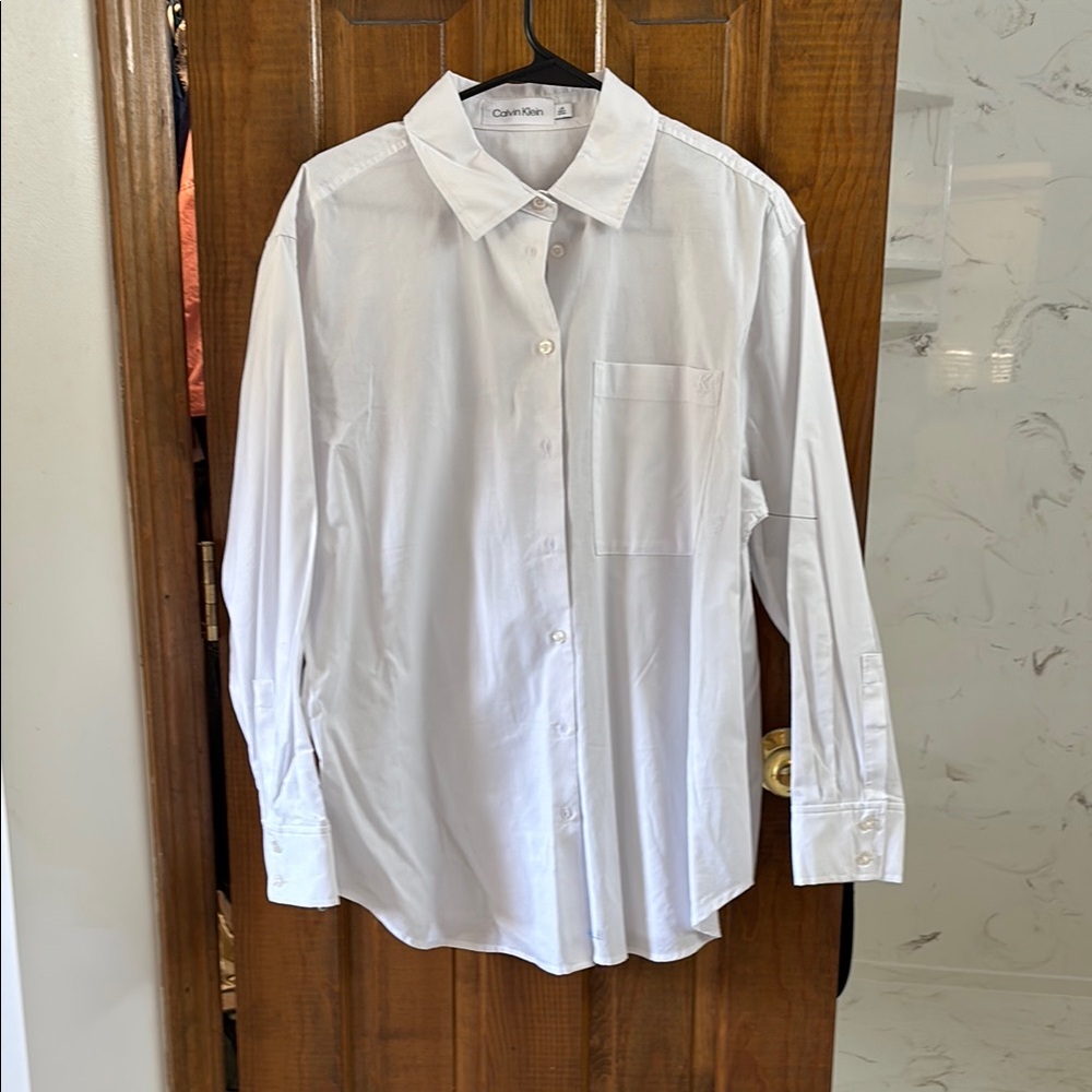 Calvin Klein White Dress Shirt Classic Button-Down